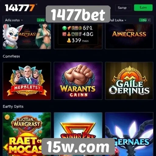 Variedade de jogos disponíveis em 1477bet